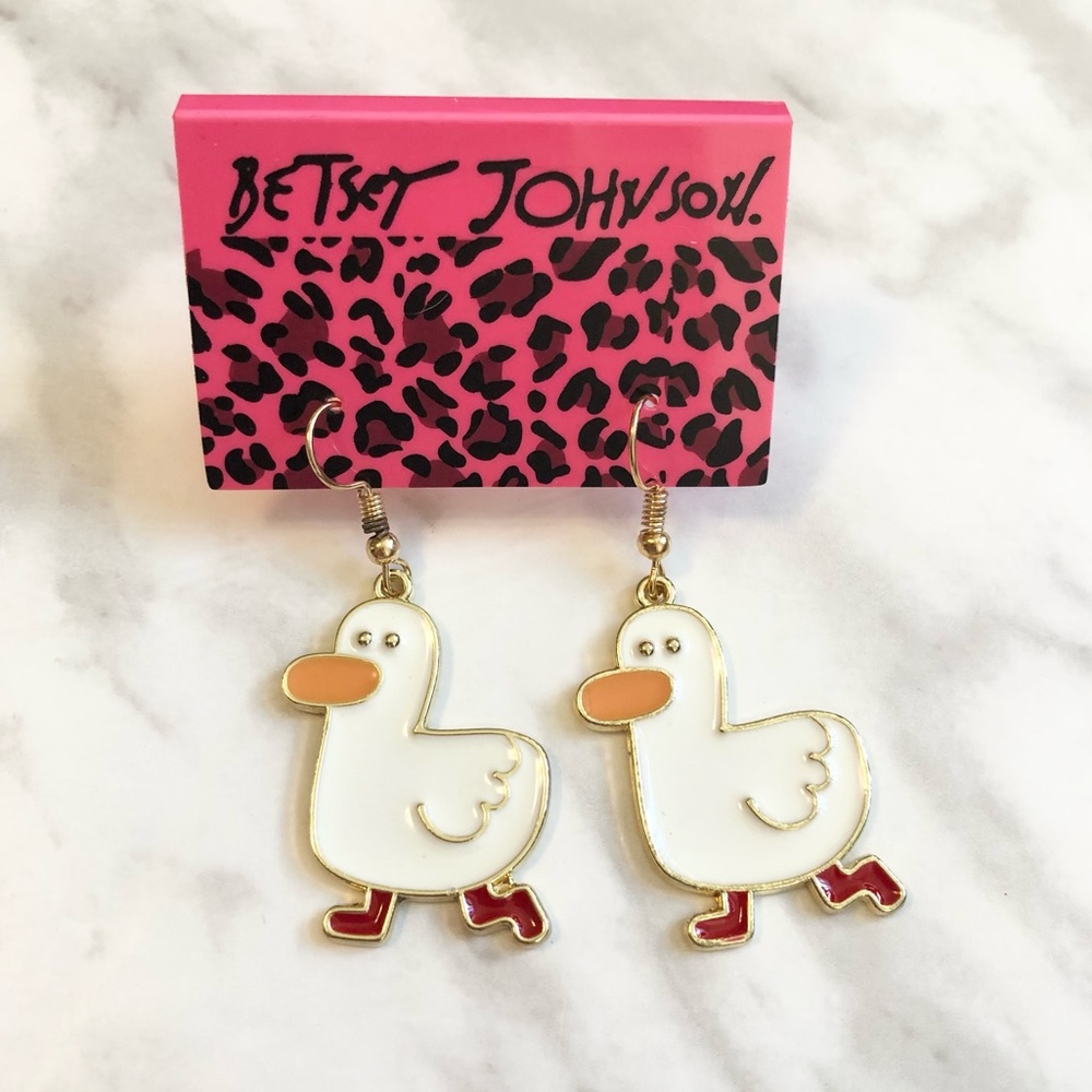 🎉 New Betsey Johnson Cartoon Duck Earrings